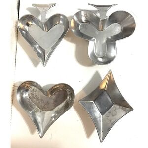 International Silver Card Playing Suits Snack Bowls Candy Dishes